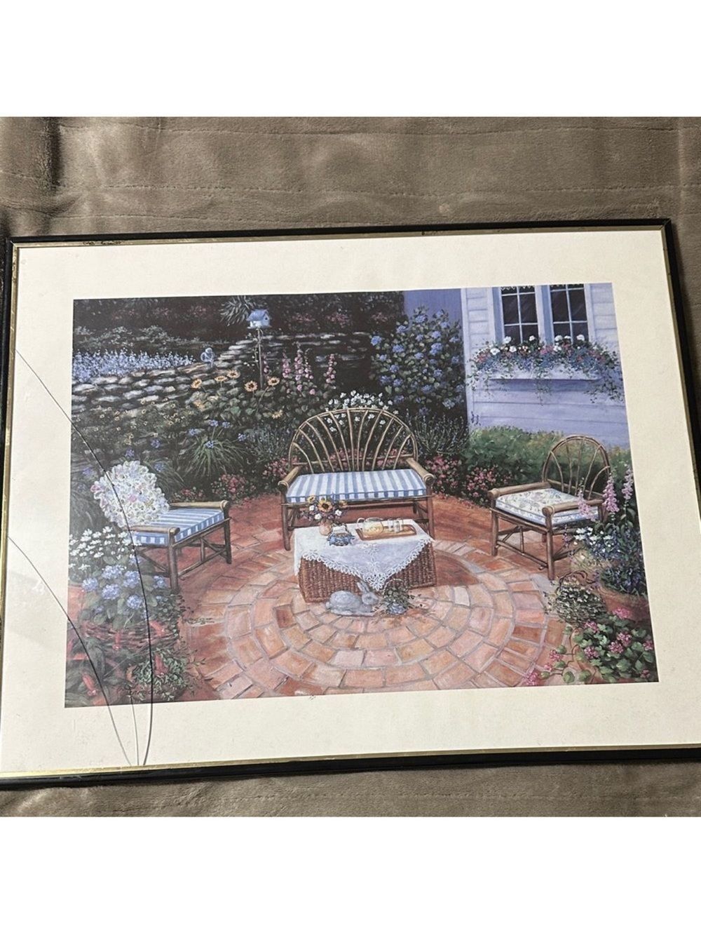Vintage Patio Print Framed